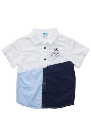 Erkek Çocuk Mavi Lacivert Sport Nakışlı Gömlek