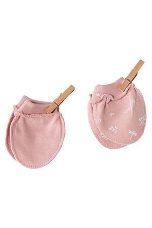 Andywawa AC23070 Floral 100% Organic Cotton Prematüre Eldiven Pink