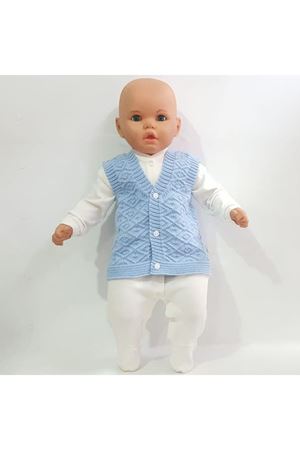 Triko Mavi Erkek Bebek Yelek