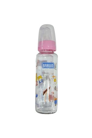 Barum Cam Leylekli Teren Desenli Bebek Biberon Pembe 250 ml