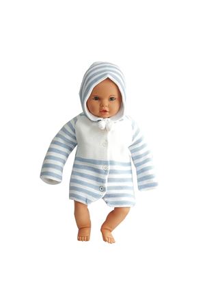 Mavi Çizgili Triko Bebek Hırka