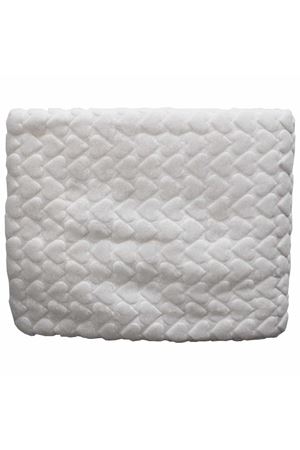 Ekru Kalp Kabartmalı Kalın Peluş Battaniye 100*120 cm