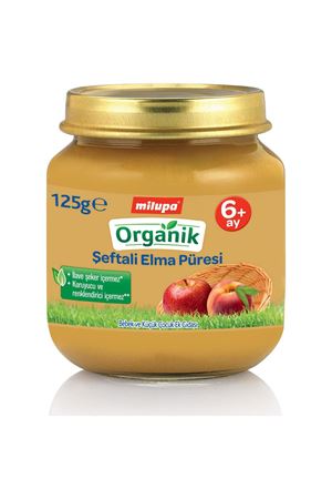 Milupa Organik Şeftali Elma Püreli Kavanoz Maması 125 Gr