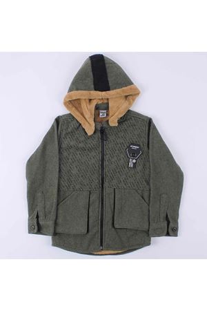 Erkek Çocuk Haki Peluşlu Oduncu Gömlek Ceket