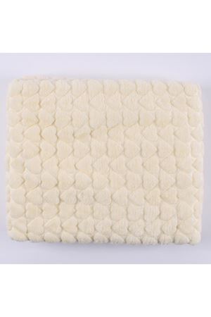 Sarı Kalp Kabartmalı Kalın Peluş Battaniye 100*120 cm