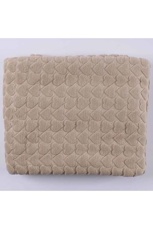 Kahve Kalp Kabartmalı Kalın Peluş Battaniye 100*120 cm