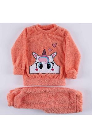 Kız Bebek Somon Unicorn Welsoft 2'li Peluş Takım