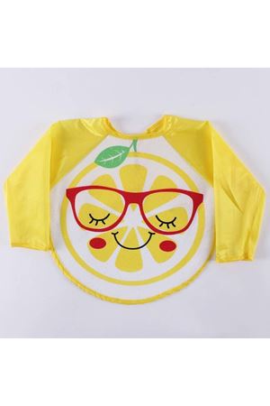 Sarı Limon Desenli Uzun Kollu Önlük