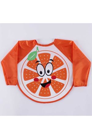 Turuncu Portakal Desenli Uzun Kollu Önlük
