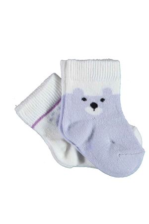 Bibaby Biorganic Happy Bear 2'Li Çorap 68413 Lila