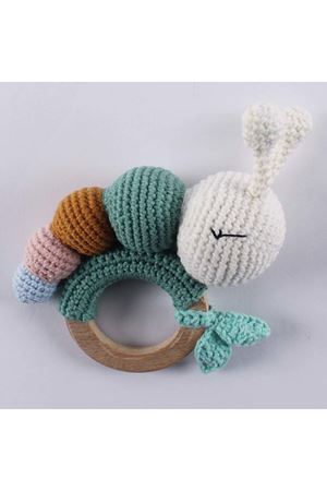 Amigurumi Renkli Tırtıllı Çıngıraklı Diş Kaşıyıcı