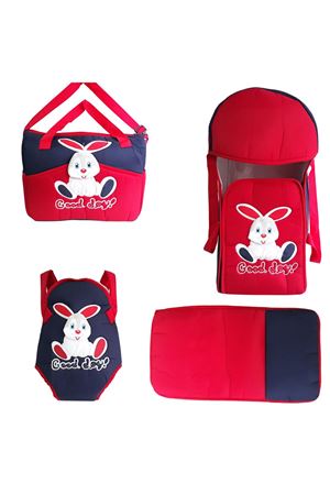 Tavşan Kırmızı Laci 4 lü Bebek Taşıma Kanguru Portbebe Çanta Alt açma Seti