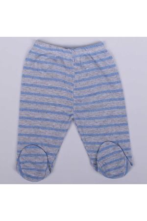Erkek Bebek Mavi Çizgili Ribanalı Patikli Tek Alt