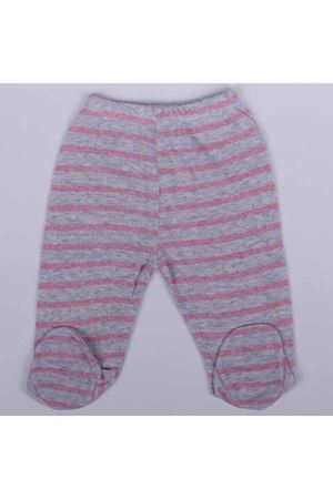 Kız Bebek Pembe Çizgili Ribanalı Patikli Tek Alt