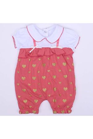 Kız Bebek Beyaz Nar Çiçeği Simli Kalpli Tulum