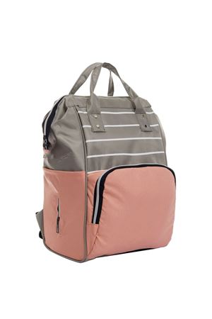 Gri  Somon Çizgili Anne Bebek Sırt Çantası