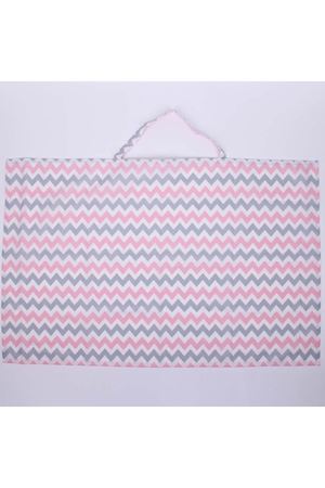 Pembe Gri Zikzak Desenli Emzirme Önlüğü