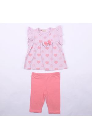 Kız Çocuk Lila Pembe Kalpli 2'li Takım