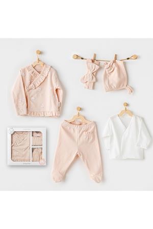 Andywawa AC24110 Cute Bunnies Be Sking 5 Parça Hastane Çıkışı Pink