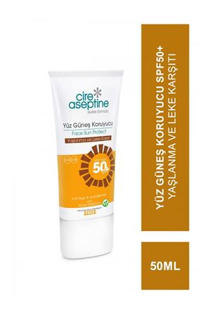 Cire Aseptine Sun Yüz Güneş Koruyucu Yaşlanma ve Leke Karşıtı Krem 50 SPF 50ml