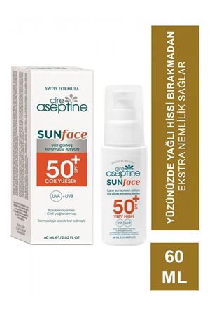 Cire Aseptine Sun Yüz Güneş Koruyucu Losyon 50 SPF 60ml