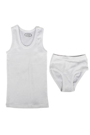 Ekru Jakarlı Çocuk Atlet Külot Takım