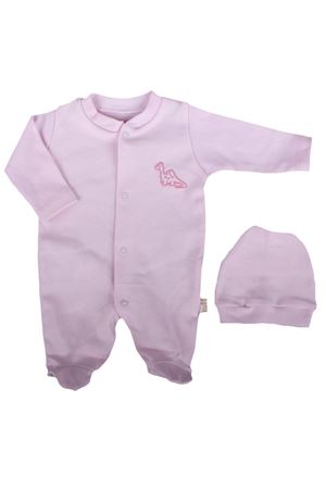 Kız Bebek Prematüre Pudra Dinozor Nakışlı Tulum