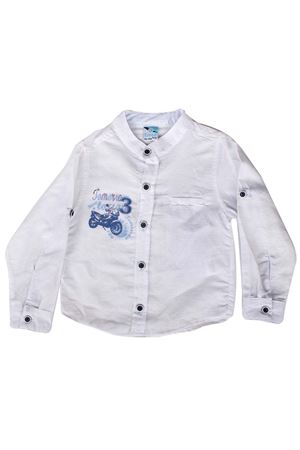 Erkek Çocuk Bisiklet Baskılı Beyaz Gömlek