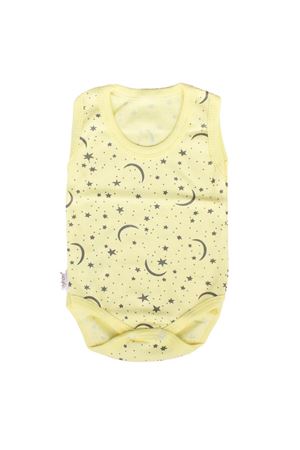 Unisex Sarı Ayyıldız Desenli Askılı Zıbın