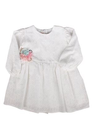 Kız Çocuk Ekru Çiçekli Elbise
