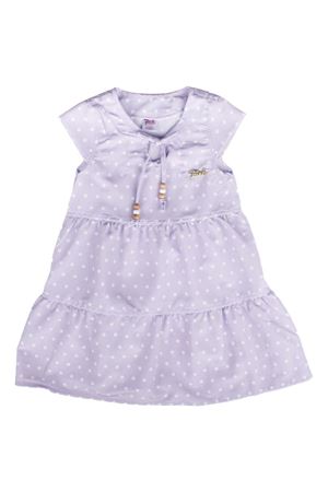 Kız Çocuk Lila Puanlı Boncuklu Elbise