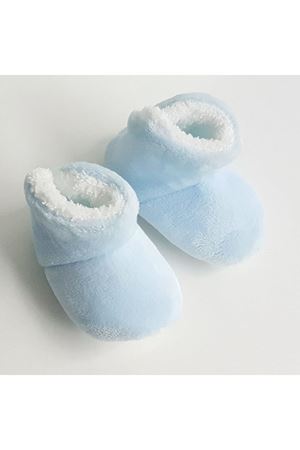 Tüylü Mavi Kaymaz Taban Erkek Bebek Panduf 0-12 Ay