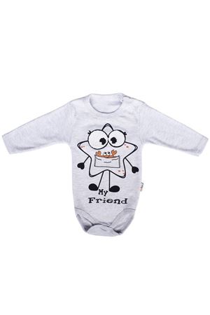 Unisex Gözlü Yıldız Baskılı Uzun Kollu Zıbın