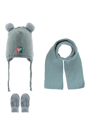 Kitti Bebe Kız Atkı Bere Eldiven Takım (0-18 Ay) K23150-02 Mint