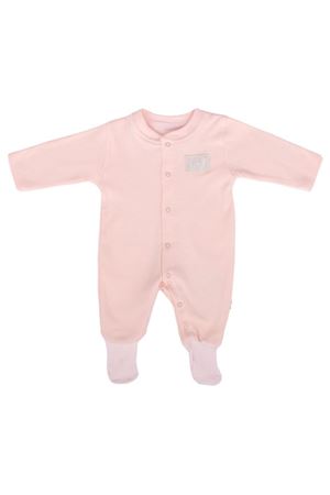 Kız Bebek Somon Sade Çıtçıtlı Kendinden Çoraplı Tulum