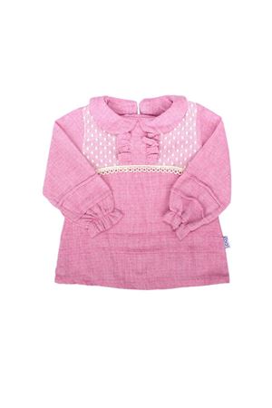 Kız Bebek Pembe Önü Fırfırlı Güpürlü Elbise