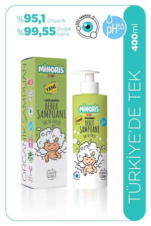 Minoris Kids Organik Saç ve Vücut Şampuanı 400 ml
