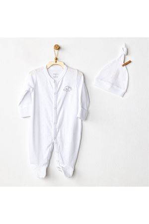 Andywawa AC24708 Jacquard Bebek Tulum Takım White