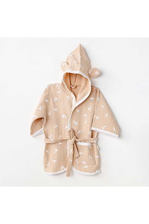 Andywawa AC24611 Bathrobe Smil All Day Bebek Bornoz Beige