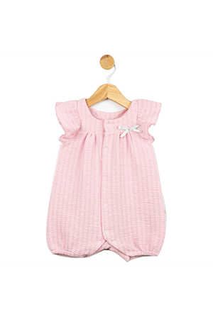 Kız Bebek Pembe Simli Fırfırlı Tulum