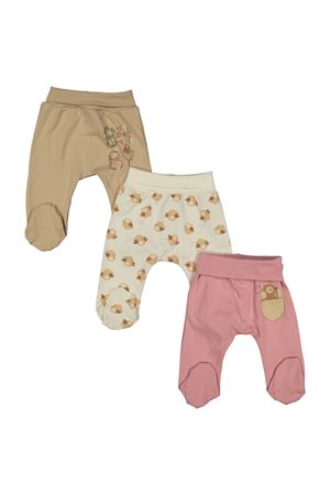 Kız Bebek Ekru Gül Kurusu Civcivli 3'lü Tek Alt