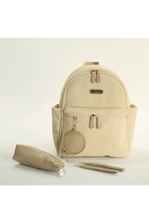 M&Y Diamond Anne Bebek Bakım Sırt Çantası 7345 Krem