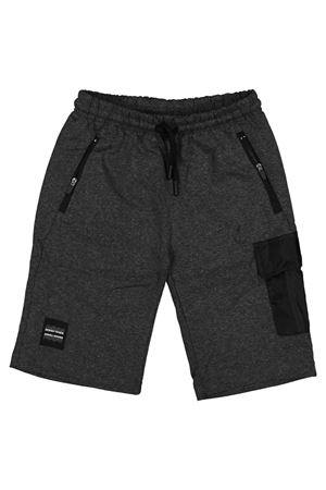 Erkek Çocuk Gri Fermuar Cepli Penye Kapri Şort