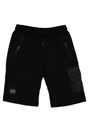 Erkek Çocuk Siyah Kargo Cepli Penye Kapri Şort