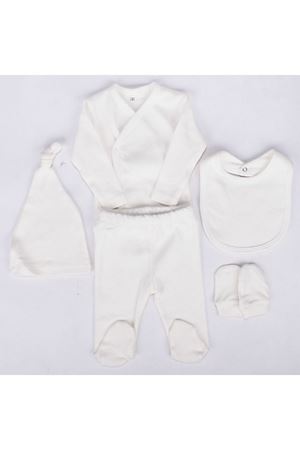 Ekru Bağlamalı Şapkalı Bebek 5'li Hastane Çıkış Seti