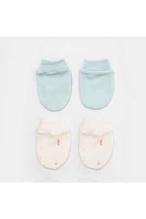 Bibaby Biorganic Save The Seahorse 2'Li Bebek Eldiven 72232 Bej-Mint