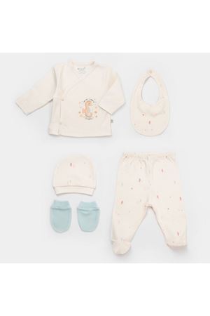 Bibaby Biorganic Save The Seahorse 5'Li Hastane Çıkış Seti 62340 Bej-Mint