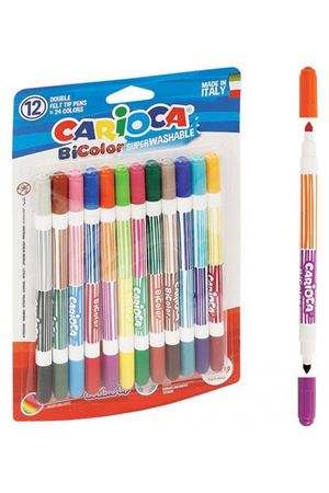 Carioca Bicolor Süper Yıkanabilir Çift Uçlu Keçeli Boya Kalemi 12'Li 24 Renk
