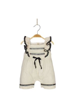 Kız Bebek Somon Kolları Fırfırlı Tulum