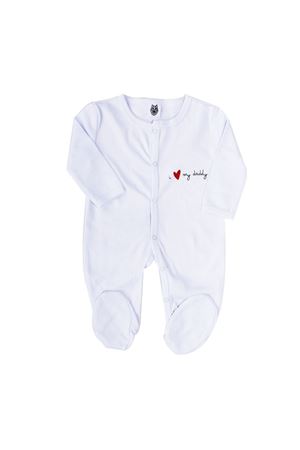 Dady Yazılı Beyaz Patikli Tulum